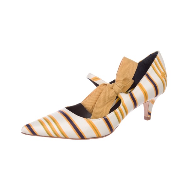 Tory Burch Shoes - Tory Burch Marin Stripe Low Heel Beverley Pump 6